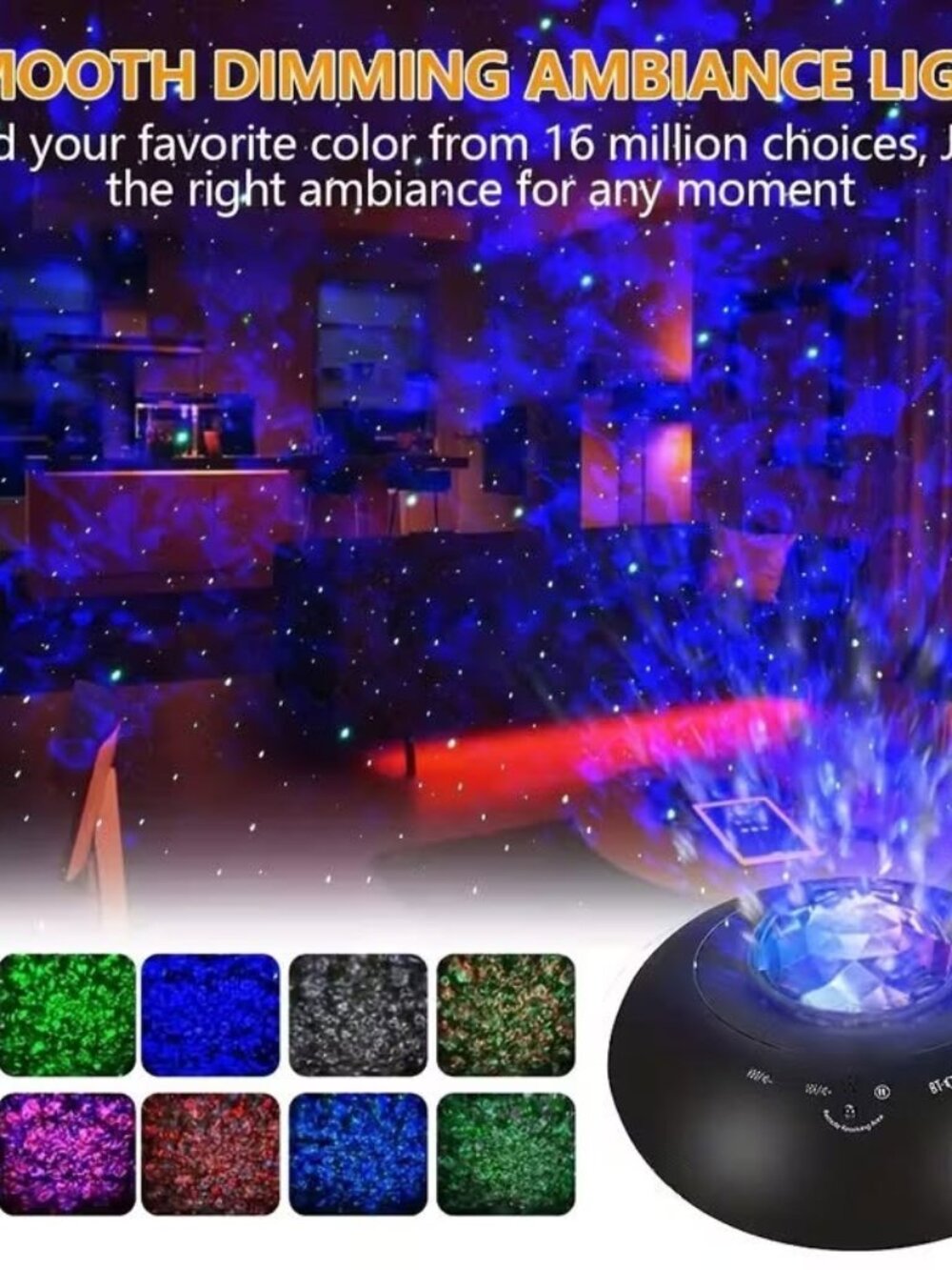 Galaxy Projector Night Light with Music Speaker, Starry Sky Moon Projection